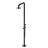 Rubinet Pressure Balance Outdoor Shower with Hand Held Shower & 10" Shower Head - 304 Stainless Steel Black
