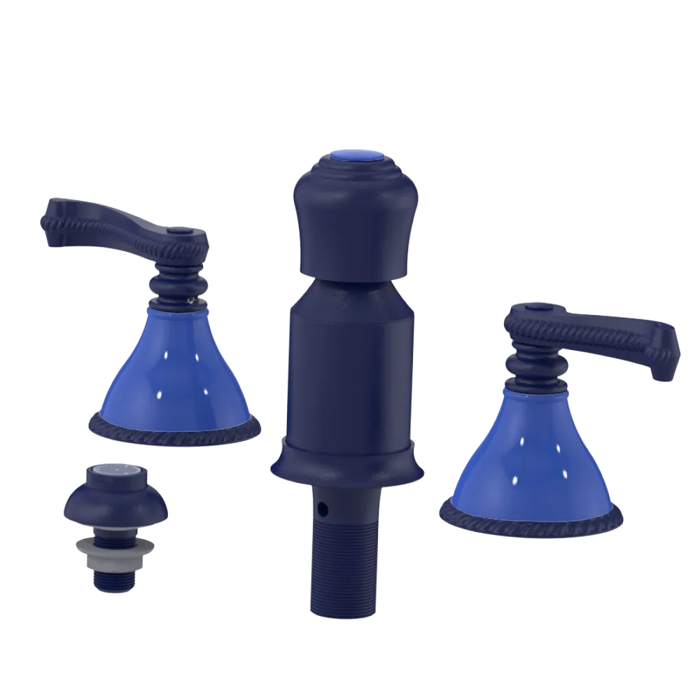 Rubinet Bidet Fitting with Spray, Diverter, and Vacum Breaker (Less Drain) Midnight Blue