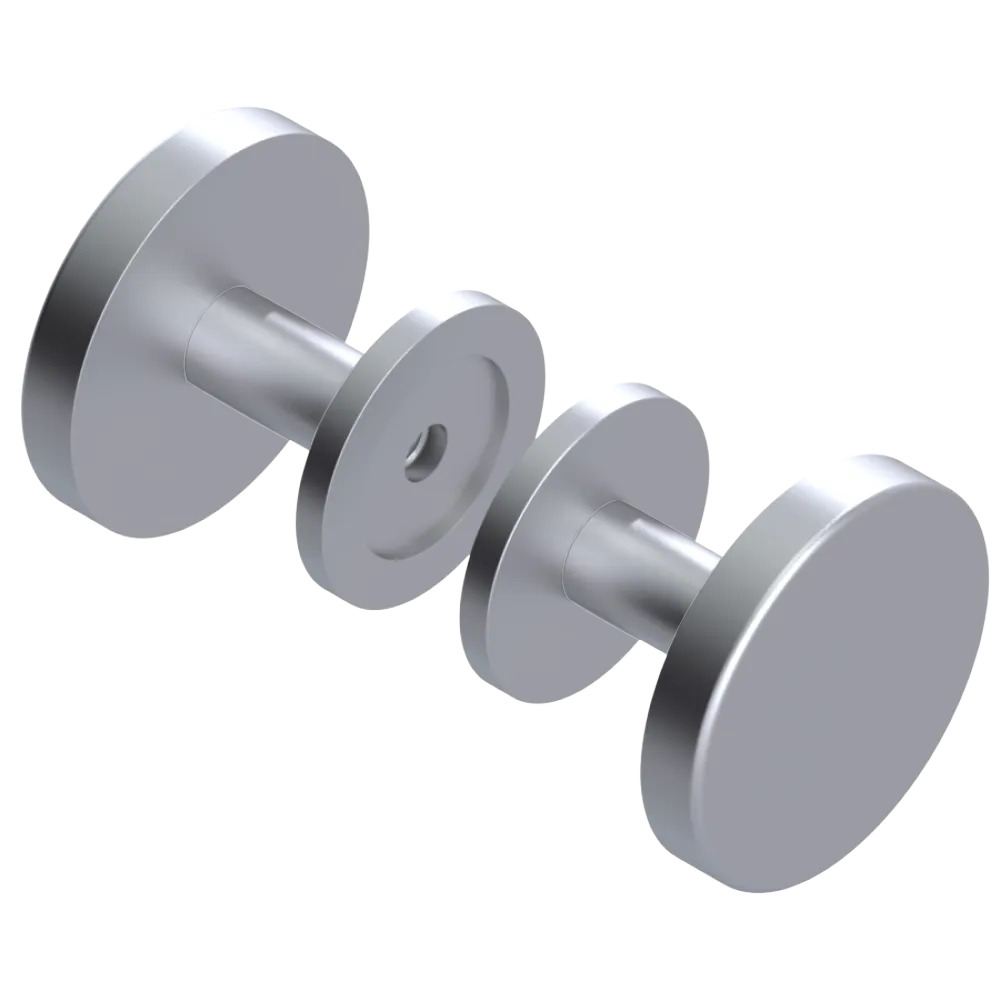 Rubinet Shower Door Knob (set) Satin Chrome