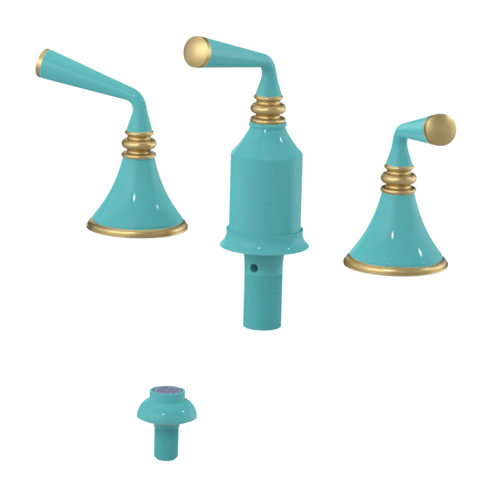 Rubinet Bidet Fitting with Spray, Diverter, and Vacum Breaker (Less Drain) Aqua