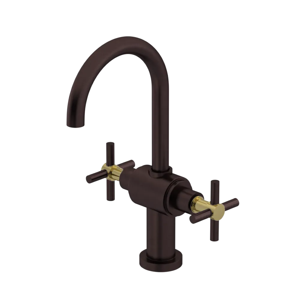 Rubinet Single Hole Dual Handle Lav. Set with LaSalle Spout (less drain) Oil Rubbed Bronze