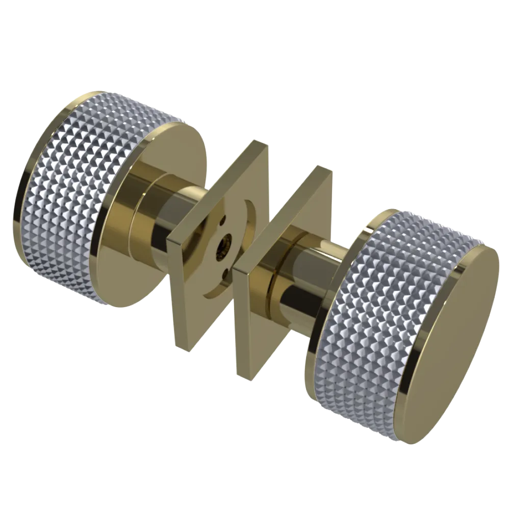 Rubinet Shower Door Knob (set) Natural Brass