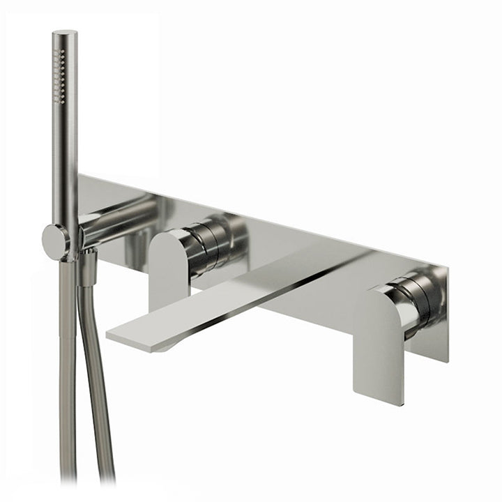 Aquabrass Wallmount tub filler with handshower