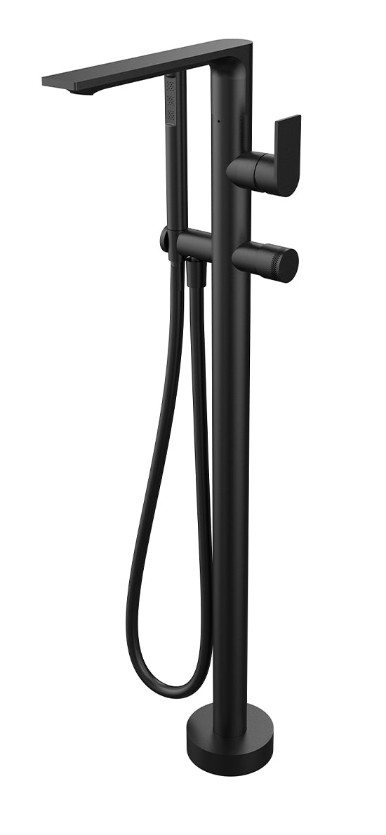 Aquabrass Floormount tub filler with handshower