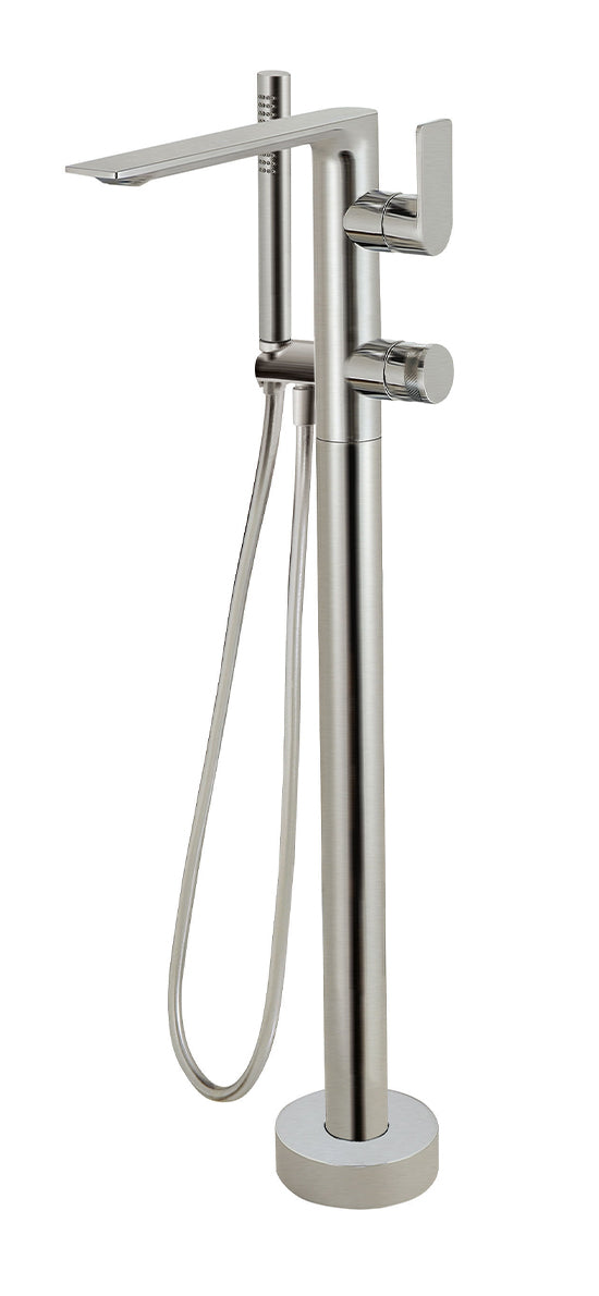 Aquabrass Floormount tub filler with handshower
