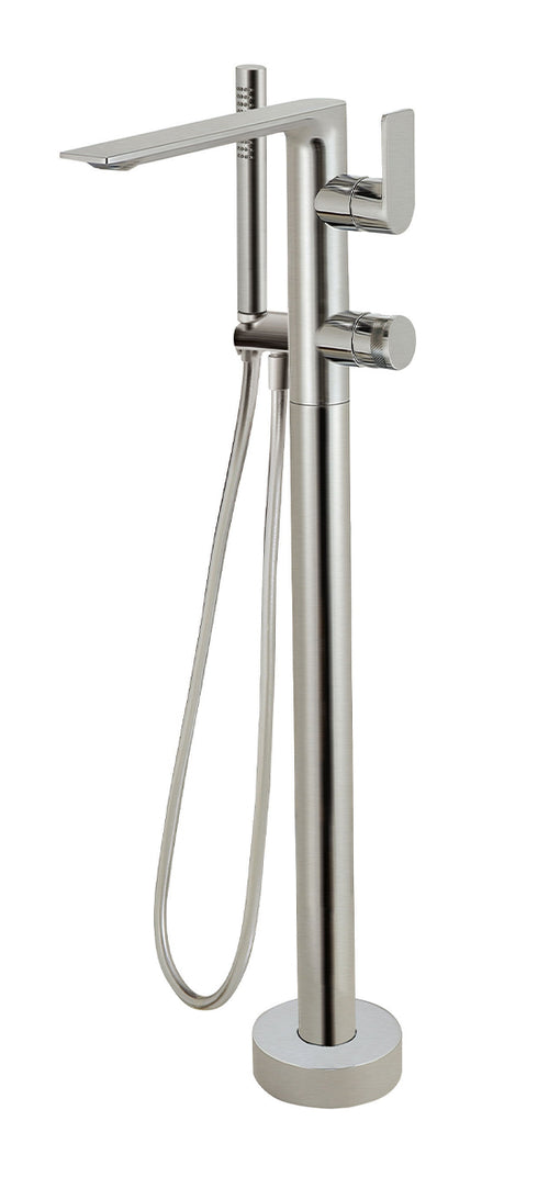 Aquabrass Floormount tub filler with handshower