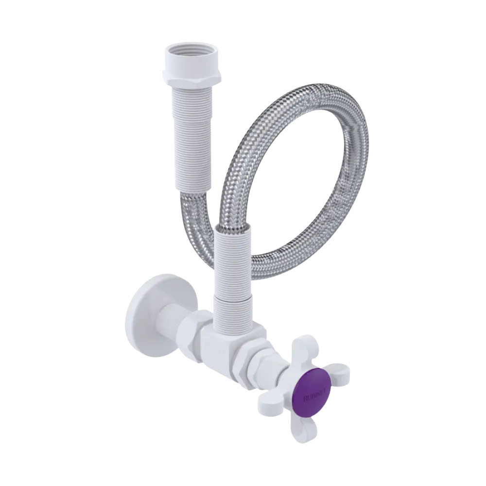 Rubinet Exposed Supply Kit (classic) x2 Matt White