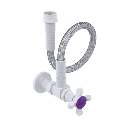 Rubinet Exposed Supply Kit (classic) x2 Matt White