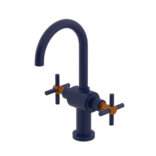 Rubinet Single Hole Dual Handle Lav. Set with LaSalle Spout (less drain) Midnight Blue
