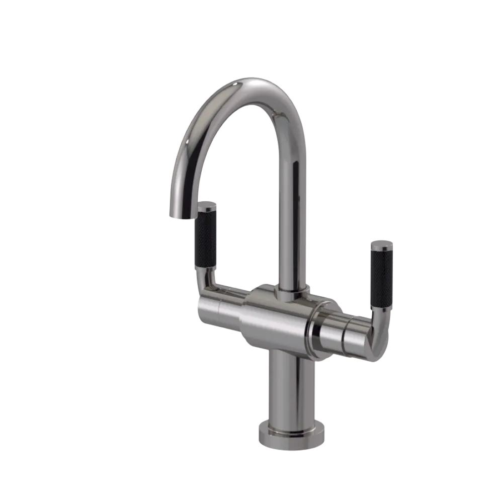 Rubinet Single Hole Dual Handle Lav. Set. (less drain) Polished Nickel