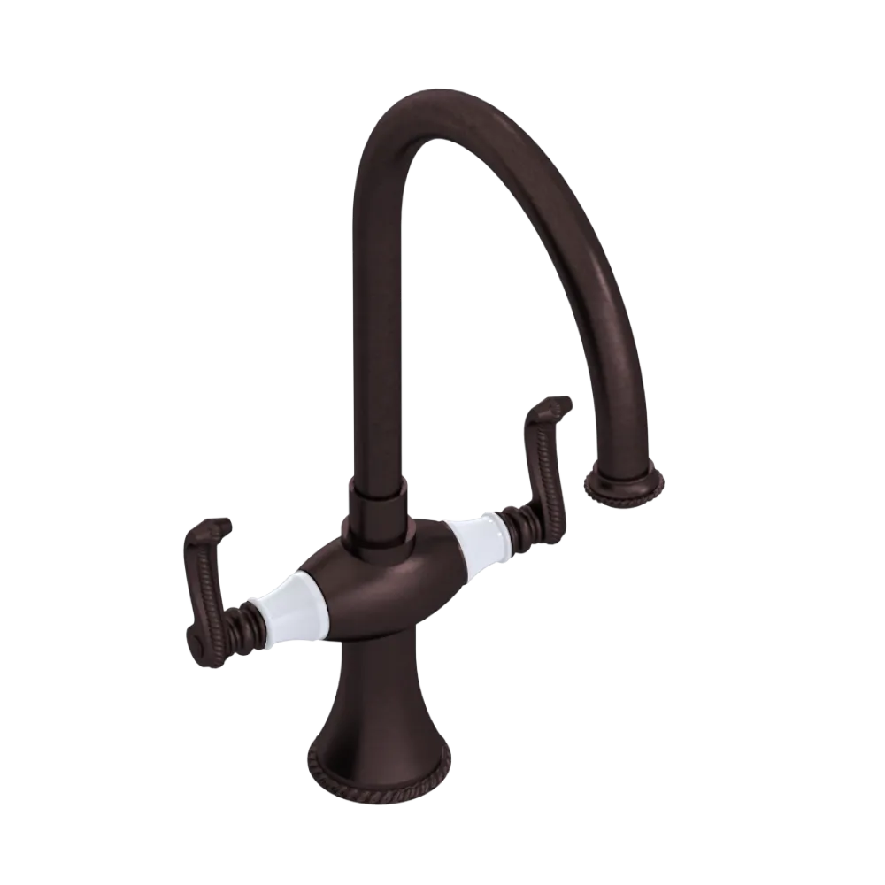 Rubinet Two Handle Single Hole Kitchen Set Tuscan Brass