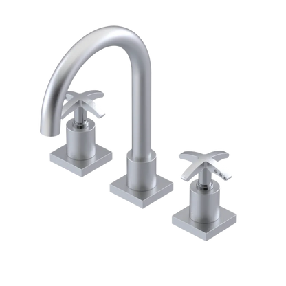 Rubinet Widespread Lav. Set. (less drain) Satin Chrome