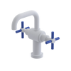 Rubinet Single Hole Dual Handle Lav. Set. (less drain) Matt White