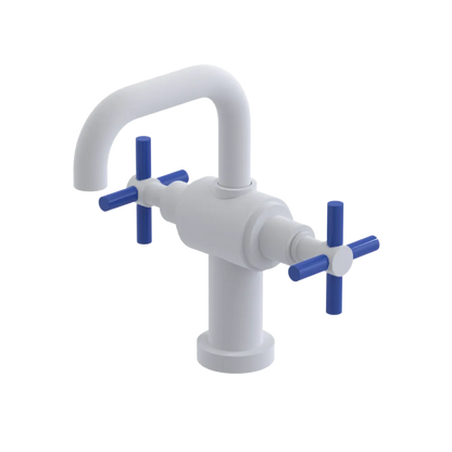 Rubinet Single Hole Dual Handle Lav. Set. (less drain) Matt White