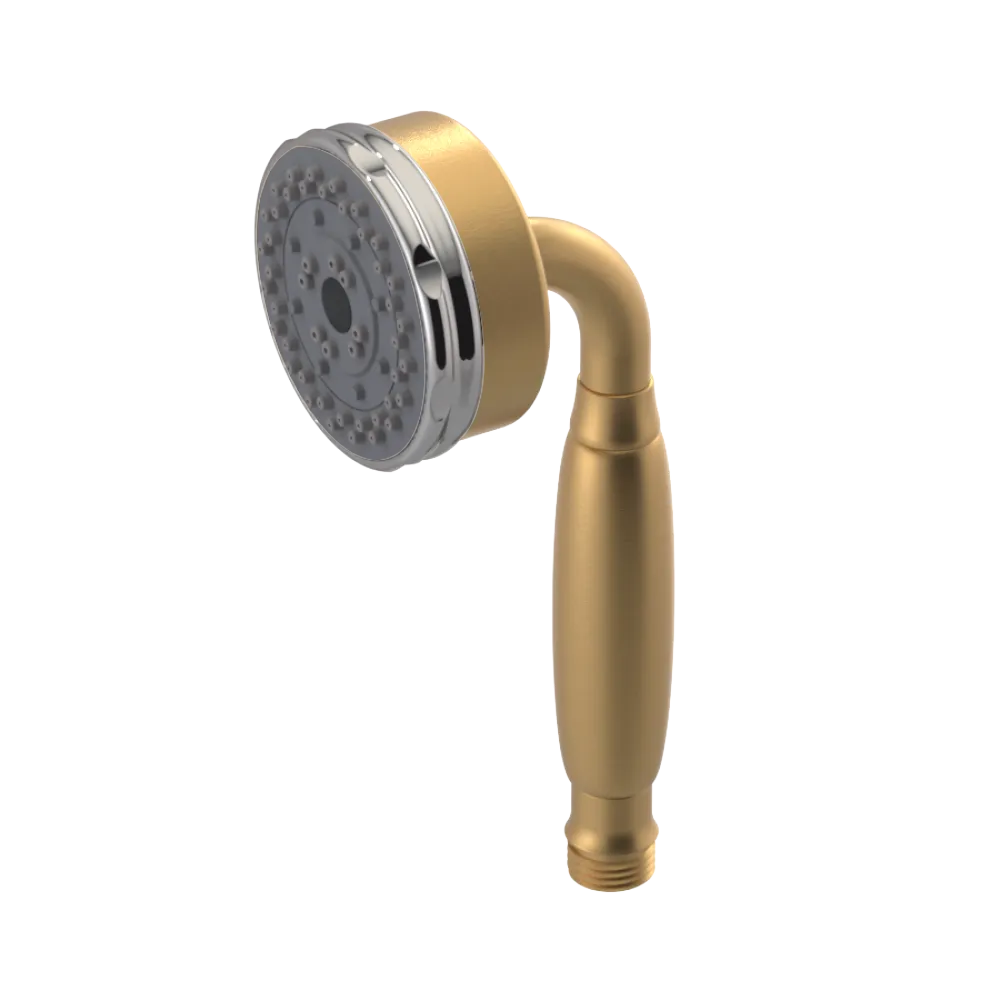 Rubinet 3 Function Hand Held Shower Only Satin Gold