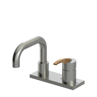 Rubinet 4" Centre Single Control Lav. Set. with Genesis spout (less drain) Satin Nickel