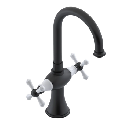 Rubinet Single Hole Dual Handle Lav. Set. (less drain) Matt Black