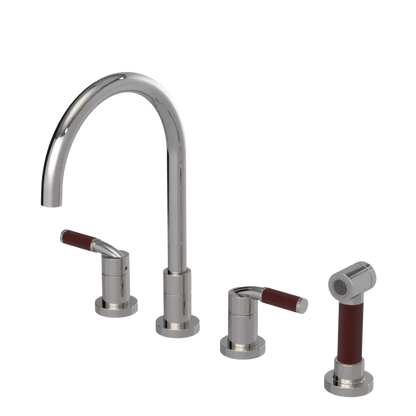 Rubinet Widespread Kitchen Set with Hand Spray Polished Nickel