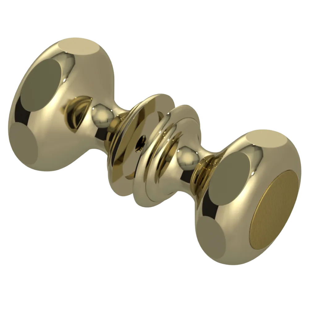 Rubinet Shower Door Knob (set) Natural Brass