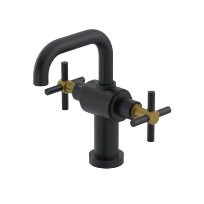 Rubinet Single Hole Dual Handle Lav. Set. (less drain) Matt Black