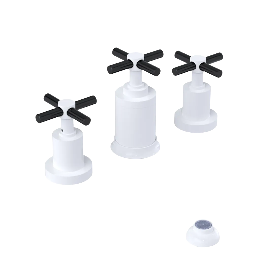 Rubinet Bidet Fitting with Spray, Diverter, and Vacuum Breaker (less drain) White