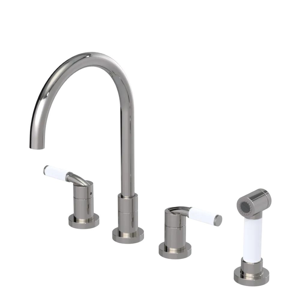 Rubinet Widespread Kitchen Set with Hand Spray Polished Nickel