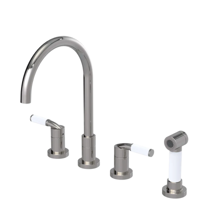 Rubinet Widespread Kitchen Set with Hand Spray Polished Nickel