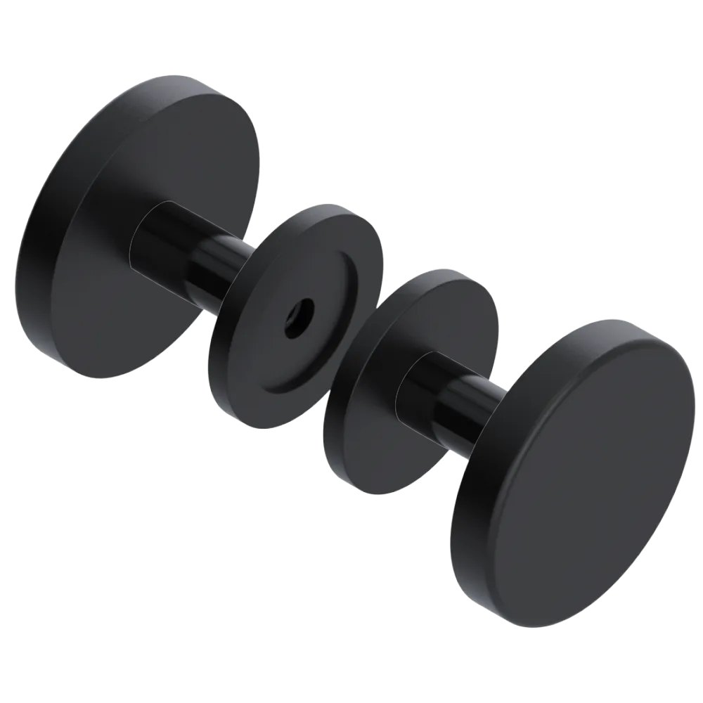Rubinet Shower Door Knob (set) Matt Black