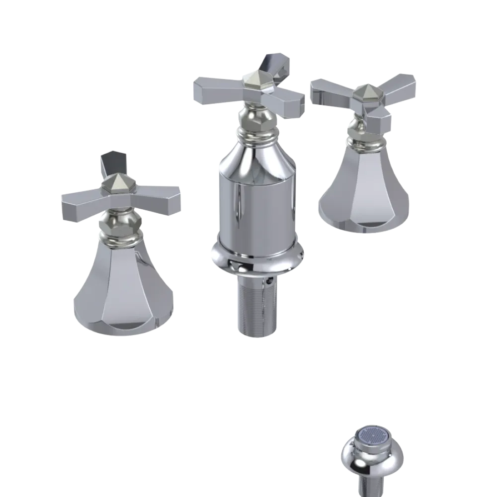 Rubinet Bidet Fitting with Spray, Diverter, and Vacum Breaker (Less Drain) Chrome