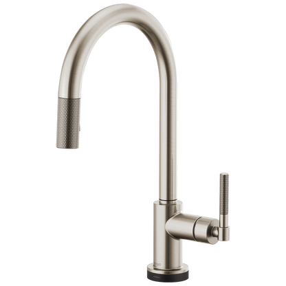 Brizo Smarttouch Pull Down Kitchen Faucet With Arc Spout And Knurled Handle