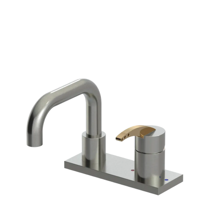 Rubinet 4" Centre Single Control Lav. Set. with Genesis spout (less drain) Satin Nickel