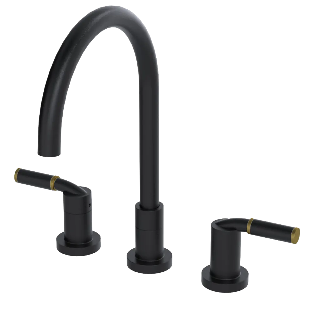 Rubinet Widespread Kitchen Set Matt Black