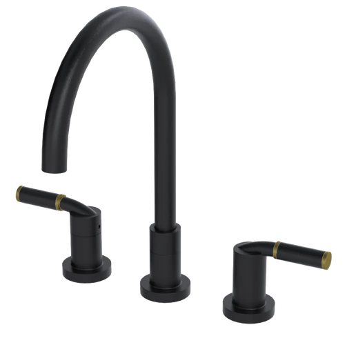 Rubinet Widespread Kitchen Set Matt Black