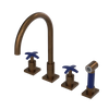 Rubinet Widespread Kitchen Set with Hand Spray Tuscan Brass