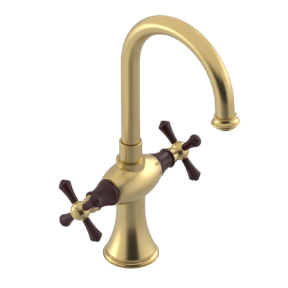 Rubinet Single Hole Dual Handle Lav. Set. (less drain) Satin Brass