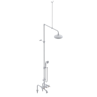 Rubinet Deck Mount Tub & Shower with Hand Held Shower White