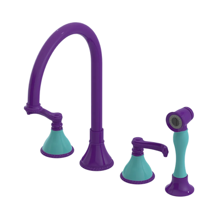 Rubinet Widespread Kitchen Set with Hand Spray Purple Haze
