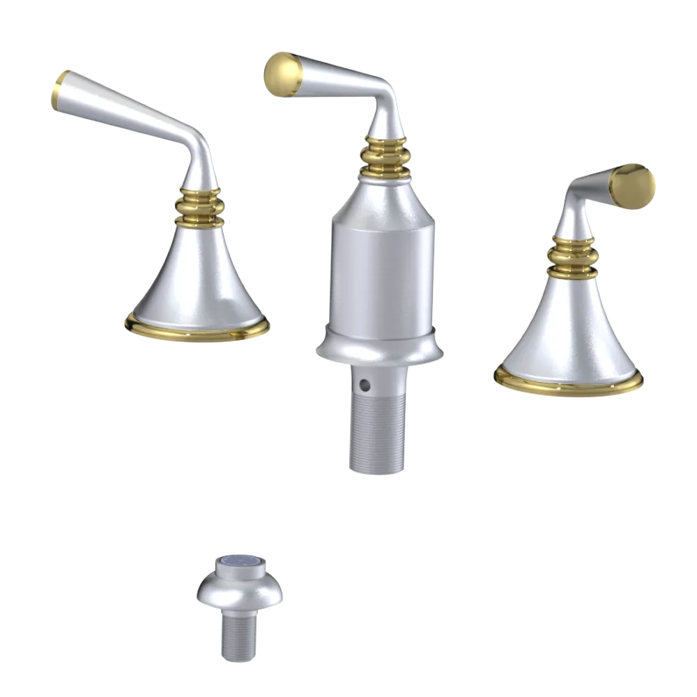 Rubinet Bidet Fitting with Spray, Diverter, and Vacum Breaker (Less Drain) Satin Chrome