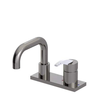 Rubinet 4" Centre Single Control Lav. Set. with Genesis spout (less drain) Polished Nickel
