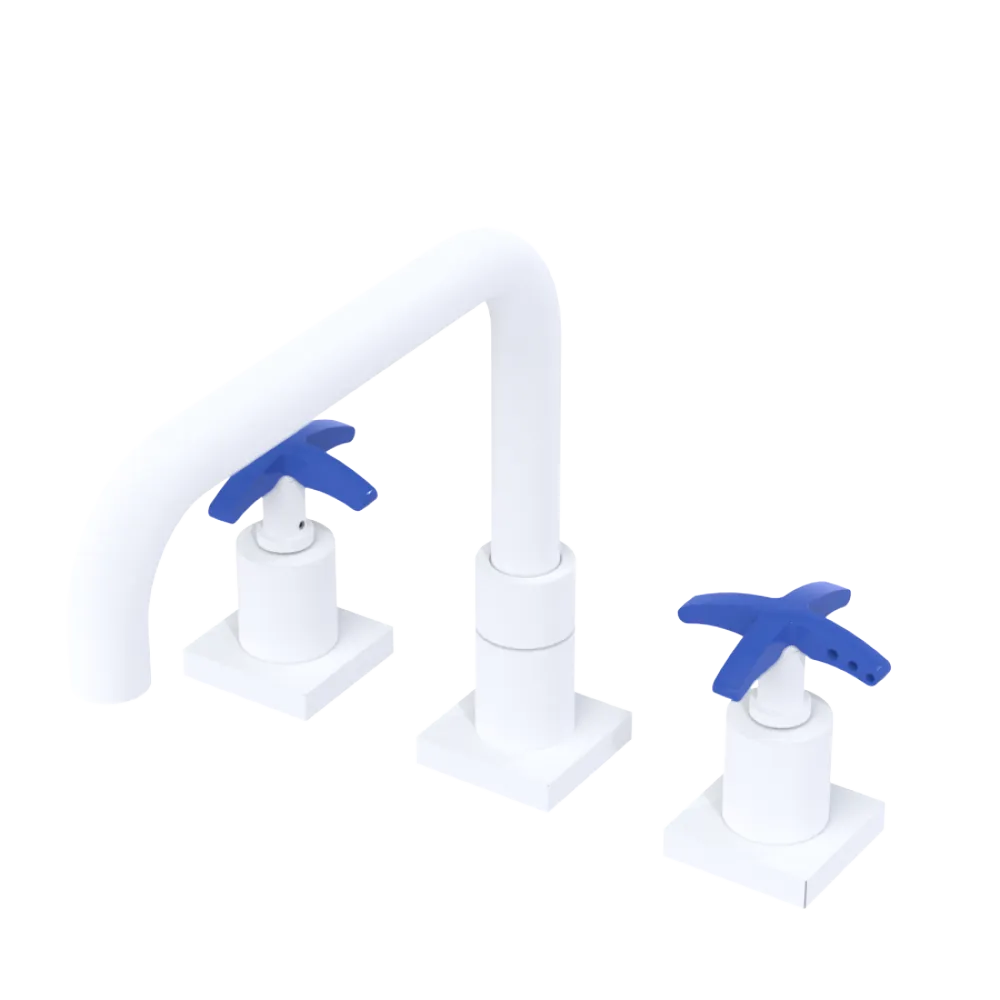 Rubinet Widespread Kitchen Set with Genesis Spout Matt White