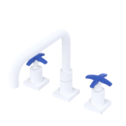 Rubinet Widespread Kitchen Set with Genesis Spout Matt White