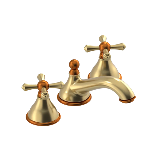 Rubinet Widespread Lav. Set. (less drain) Satin Brass