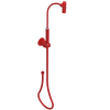 Rubinet Hand Held Shower Bidet with Extended Reach & Dual Function Spray Including Wall Bracket with Supply & Hose (Round) Red