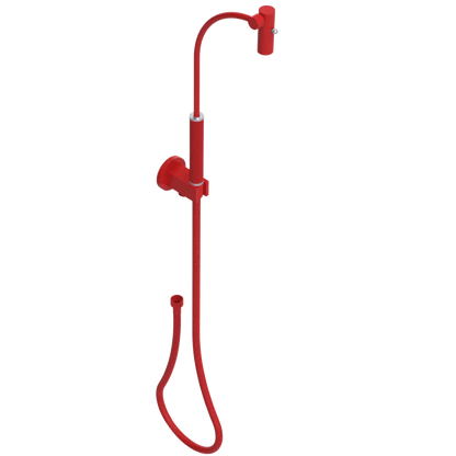 Rubinet Hand Held Shower Bidet with Extended Reach & Dual Function Spray Including Wall Bracket with Supply & Hose (Round) Red