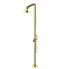 Rubinet Pressure Balance Outdoor Shower with Hand Held Shower & 10" Shower Head - 304 Stainless Steel Bright Brass