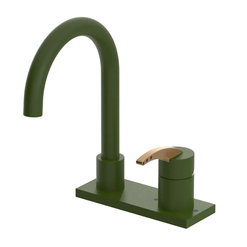 Rubinet 4" Centre Single Control Lav. Set. (less drain) Green Envy