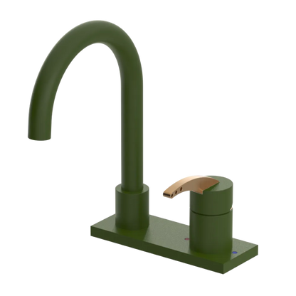 Rubinet 4" Centre Single Control Lav. Set. (less drain) Green Envy