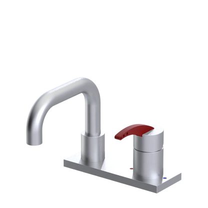 Rubinet 4" Centre Single Control Lav. Set. with Genesis spout (less drain) Satin Chrome