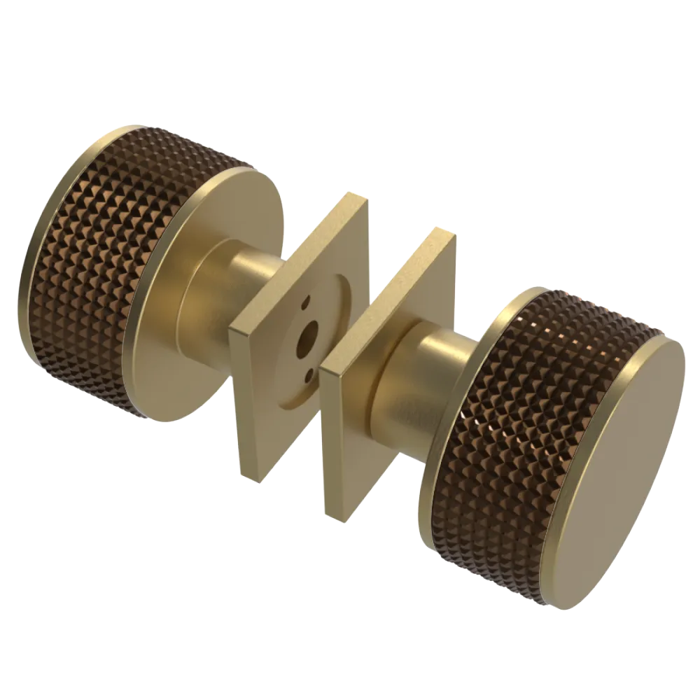 Rubinet Shower Door Knob (set) Satin Brass