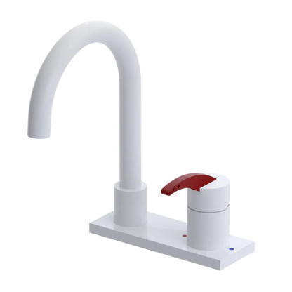 Rubinet 4" Centre Single Control Lav. Set. (less drain) White